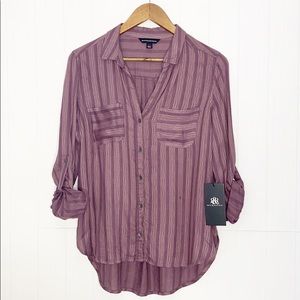 Rock & Republic Soft Button Up Striped B…
